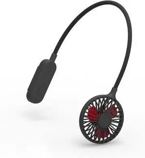 Lazy Hands Free Fan Wearable Sports Fan Neck Fan Cooling Portable Personal Fan Necklace USB Charged Mini Neckband Fan 2 Speed for Travel Running Home Use Low Noise Design (Color : White)