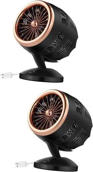 ABOOFAN 2pcs Usb Mini Cooling Fan for Home Office Angle Low Noise Portable Desk Fan Usb Powered Golden
