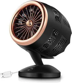 Creative Mini Fan Household Double Leaf Fan Cooler USB Interface Powered Personal Fan for Home Office,Rose Gold