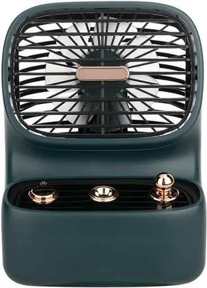 Spray small fan retro usb charging small fan desktop cooling fan portable rechargeable small fan, Green