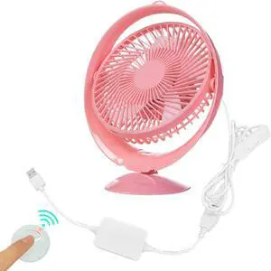 Kiven Small Personal USB Desk Fan with Remote Control,Portable Desktop Table Cooling Fan Powered by USB,Adjustable Tilt,Quiet Operation,for Pet House Home Office Car Outdoor Travel(Pink)