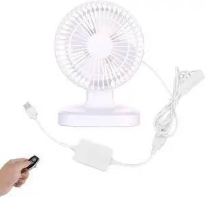 Kiven USB Desk Fans with Remote Control,6-in Mini Fans,Adjustable Desktop Table Cooling Fan in Single Button,Rotation Strong Wind,Quiet Personal Mini Fan for Home Desktop Office Travel(White)