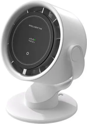 100 Level Bladeless Fan Small USB Charging Silent Office Desktop Digital Display High Speed Circulating Cooling Fan Home Use(White)