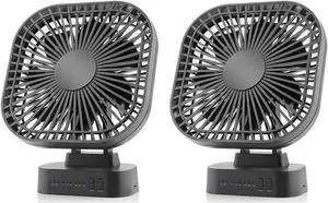 2X Desktop Mini Rechargeable USB Fan with Timer Foldable 3 Speed 7 Leaf Portable Quiet Fan for Office Outdoor Camping