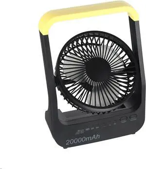USB Desk Fans, 20000mAh Battery Powered Fanner, 180° Rotation, 3 Speeds and Timing Function, 48 Hours Work Time, Removable Front Net and Easy To Carry, Suitable for Home, Office and Stroller