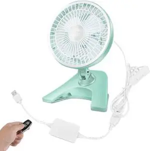Kiven USB Clip On Portable Fan with Remote Control 2 Speed and Adjustable Tilt Fan Mini Car Seat Fans Small USB Desk Personal Fans for Stroller Accessories/Crib/Home Office