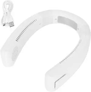 USB Charging Neck Fan, Wearable and Portable, 80 Holes High Poly Wind, 4000 5500rpm, Lightweight Fan for Household and Outdoor Use (White) USB Charging Neck Fan, Wearable and Portable, 80 Holes High Poly Wind, 4000 5500rpm, Lightweight Fan for Household and Outdoor Use (White)