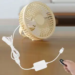 Kiven Small Personal USB Desk Fan - Portable Fans with Remote Control 3 ways Mount, Quiet Operation and 360°Air Supply,Adjustable Angle Bedside Fan for Office,Bedroom,pets fan,Car Outdoor Travel(Y)