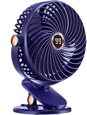 USB Fans USB Small Fan, Portable Portable Desktop Mute, Clip-on Fan, Suitable for Student Dormitory Office Car (Color : Blue, Size : 11x11x15.8cm)