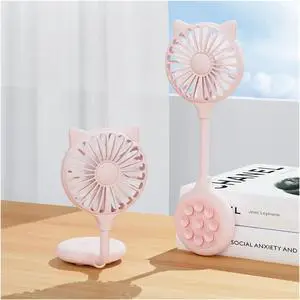 2025 New USB Charging Suction Cup Fan Portable Multi-Scene Silent Bedroom Bathroom Small Desktop Travel Fan(Pink)