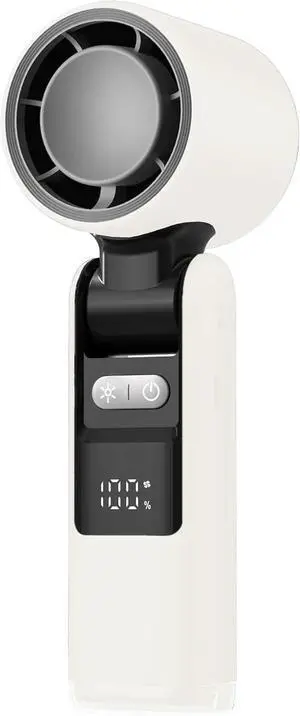 Fit For Portable Turbofan USB Rechargeable Strong Wind 100 Adjustable Wind Speed 4000mAh Foldable Outdoor Camping Cooling Fan(White normal)