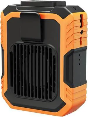 Portable Fit For Waist Fan USB Rechargeable 4000mAh Clip Fan Power Bladeless Cooler Outdoor Activities(Orange)
