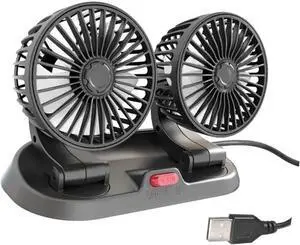 5V 12V 24V Car Fan Cooling Dual Head Usb 2 Speeds Adjustable Auto Cooler Air Accessories Wind Regulation(5V)