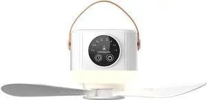 USB Rechargeable Remote Ceiling Fan with 3600mAh/7200mAh Battery and Light Hanging Fan for Camping Dorms and Bedrooms