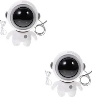 Didiseaon 2pcs Astronauts Fan Cooling Neck Fan Mini Fan Handheld Mini Desk Fans Desktop Fans Hanging Neck Fan USB Cooling Fan Personal Fan Hanging Fan Spray Travel White Table