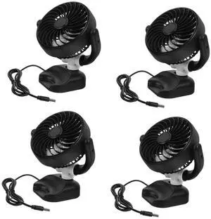4pcs Car Usb Fan Portable Multi-purpose Silent Fan for Home and Vehicle Use Strong Airflow for for Performance