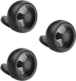 TEHAUX USB Rechargeable Mini Black Summer Cooling Fan USB Plug Play for Office Travel and Home Use Safe Flexible Blades for