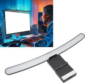 USB RGB Curved Computer Light Bar, LED Dimmable Screen Light Bar - Touch Control Light Source, Timed Eye Caring for Home Office