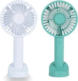 Mini fan portable fan handheld USB rechargeable fan electrical desktop air cooler outdoor travel hand fan 5 whiteandgreen