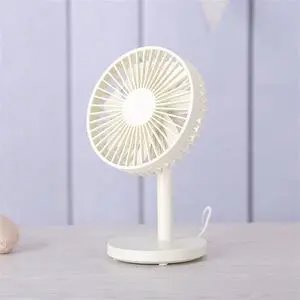 USB Desktop Fan Household, Outdoor Portable Fan Office Household Enhancement 5 Fan Leaf Mobile Desktop Fan (Color : White)