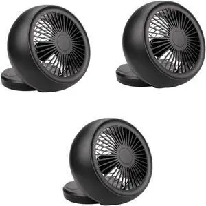 3pcs Usb Mini Desktop Fan Portable Usb Fan for Cooling Compact Design for Home Office Travel Black No Battery Included