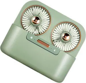 1Set Charging Small Desktop Humidifier Fan Dual Mist Spray Tabletop Fan for Instant Cooling and Humidification for Use