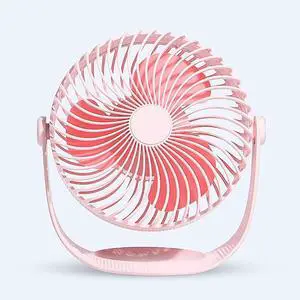 Mini USB Desktop Fan,2000mah Battery Rechargeable Fan,3-speed 360deg;rotatable For Bedroom Home Office Pink 8x5x8inch