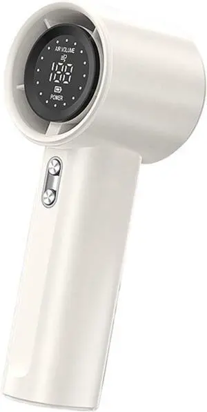 Handheld Small Fan Usb Charging 100 Levels Digital Display Rechargeable High-speed Handheld Turbo Portable Violent Fan(White)