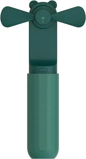 USB Mini Fan, 2000 MA, Handheld, Rechargeable, Powerful and Portable, it is a Must-have Item for Summer(Green)