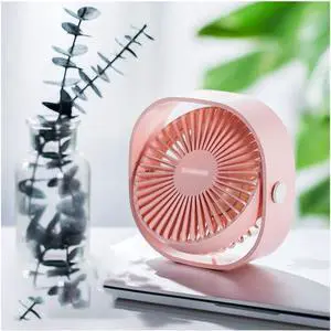 Portable Fan USB Desktop Fan 3 Speed Adjustable USB Powered Small Fan for Better Cooling Home Bedroom Office (Color : White) (Pink)