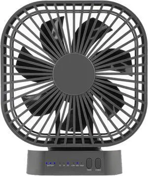 USB Desk Fan, 5 Inch Quiet USB Fan 5000mAh Battery Rechargeable 3 Speeds,Powerful Airflow, Easy to Disassemble,Perfect for Office Home Bedroom(Color:Black)
