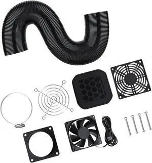 USB 5V1A Power Exhaust Fan Set for Printer Enclosures for Ventilation in Kitchens Bathrooms and Workshops Air Ventilation