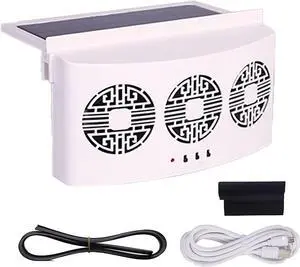 Car Windown Radiator Exhaust Fan Car Cooler Air Vent Fan Ventilation Radiator USB Charging Solar Powered Fan Car Window Exhaust Fan