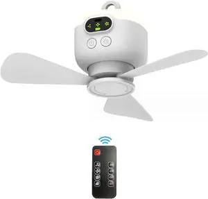 USB Rechargeable Tent Fan USB Ceiling Fan Remote USB Power Ceiling Canopys Fan 4Speed Hangings Fan 8000mAh