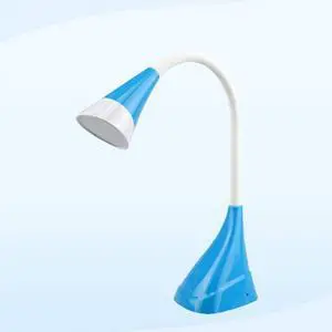 LED Eye Protection Table Lamp Dimmable USB Rechargeable Touch Switch Bedroom Reading Light Elegant Soft Eye Protection (Color : Gray) (Blue)