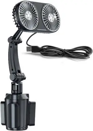 USB Powered Car Fan 3 Powerful Speeds Adjust with 360 Degree Rotating for Travel Car