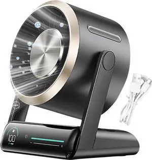 Smart Digital Display Touch Desktop Fan, Quiet Portable Fan, Desktop Air Circulator, Rechargeable, Speed Monitoring, 16.6x11.7x20.2cm, For Peaceful Sleep Smart Digital Display Touch Desktop Fan, Quiet Portable Fan, Desktop Air Circulator, Rechargeable, Speed Monitoring, 16.6x11.7x20.2cm, For Peaceful Sleep