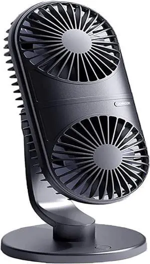 Strong Airflow Mini Fan Dual Fan with 3 Speeds Portable Small Power Handheld Fan USB Rechargeable Battery Operated Small But Powerful Table Fan Portable