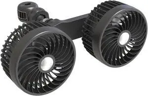 Upgraded Dual Head Mini USB Car Fan, Car Headrest Fan Double-Head Small USB Car Interior Electric Fan, Three Wind Speeds, 360° Rotation. (A,5 inches)