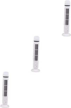 Angoily 3pcs Mini Usb Cooling Fan with Light Silent Tower Fan for Home Office Multi-function Desk Accessory for Bladeless Design for Safety for Families with Boys and Girls and Elderly