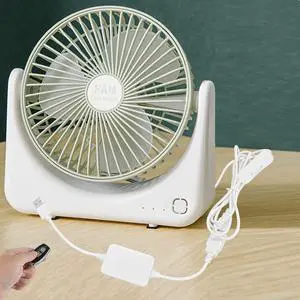 Kiven USB Desk Fan with Remote Control,Small But Powerful,Portable Quiet Wind Desktop Personal Fan,Adjustment Mini Fan for Better Cooling,Home Office Car Indoor Outdoor(Green+White)