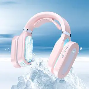 Personal Neck Fan,USB Rechargeable Hands Free Bladeless Portable Mini Fans, Cold Compress/hot Compress Shoulder Neck Therapy InstrumentHeadphone Design Neck Air Conditioner, for Outdoor Travel