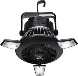 Camping Fans with LED Lights Tent Fan with Hanging Hook Rechargeable Battery Operated Handy Fan for Home and Camping