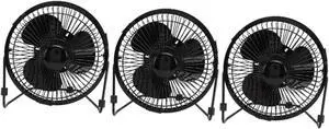 3pcs 360° Rotation Fan Led Clock Mini Desktop Cooling Fan for and More