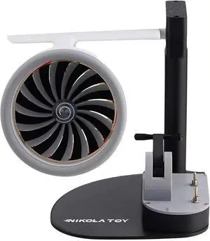Creative Turbofan Desktop Fan with Humidifier - 25 * 25 * 26cm Turbine Engine Design, Red Light Tail Flame & USB Powered, Dual Cooling for Home/Office