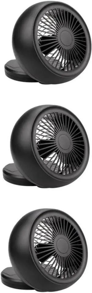 DOITOOL 3pcs Usb Mini Fan Rechargeable Portable Cooling Fan Speed for Home Office Travel Black