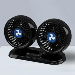 Car Fans For Backseat Kids, Dual Head Car Fans That Blow Cold Air, Cooling USB Back Seat 3 Speed Rotatable Headrest Fan, Adjustable Clip Vehicles Rear Seat Air Fan For Sedan SUV RV(A)