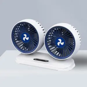 Car Fans For Backseat Kids, Dual Head Car Fans That Blow Cold Air, Cooling USB Back Seat 3 Speed Rotatable Headrest Fan, Adjustable Clip Vehicles Rear Seat Air Fan For Sedan SUV RV(B)