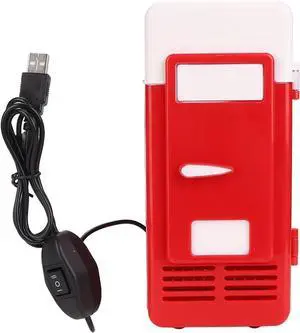 Mini USB Office Mini Heating And Cooling Dual Use Portable Refrigerator Drink Cooler(Red)