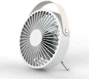 TONGSH Mini USB Desk Fan, Small Personal Fan Quiet Office Desktop Fan Easy to Clean Mini Table Fan Powerful Portable Fan with PU Leather Handle for Home Office Indoors or Outdoors Travel
